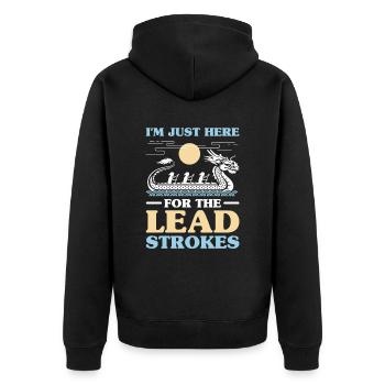 Ich Bin Nur Wegen Der Lead Strokes Für Dragon Boat - Unisex Premium Bio Zip Hoodie - Schwarz - Hinten - Nico (187cm)