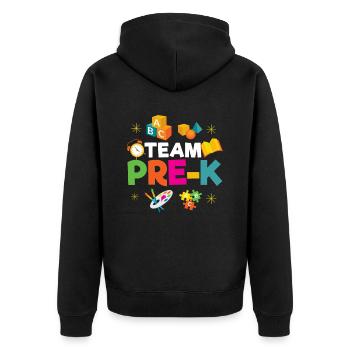 Équipe Pre-K pour l’éducation de la petite enfance - Veste à capuche bio Premium Unisexe - noir - Dos - Nico (187cm)