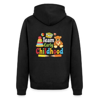 Équipe de la petite enfance pour l’éducation dans le - Veste à capuche bio Premium Unisexe - noir - Dos - Nico (187cm)