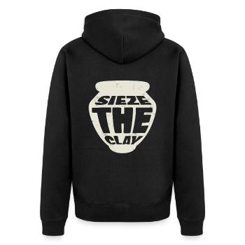 Sieze The Clay pour tous les potiers - Veste à capuche bio Premium Unisexe - noir - Dos - Nico (187cm)