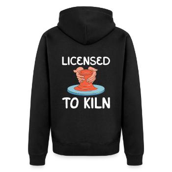 License to burn for all potters - Unisex Premium Organic Zip Hoodie - black - Back - Nico (187cm)