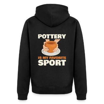 La poterie est mon sport préféré pour le potier - Veste à capuche bio Premium Unisexe - noir - Dos - Nico (187cm)