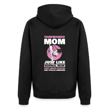 Taekwondo Mom just like normal mom only a lot - Unisex Premium Organic Zip Hoodie - black - Back - Nico (187cm)