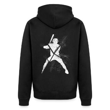 Joueur de baseball Grunge Splash Home Run - Veste à capuche bio Premium Unisexe - noir - Dos - Nico (187cm)