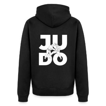 Fun Judo Sports Designs for Judo Fans - Unisex Premium Organic Zip Hoodie - black - Back - Nico (187cm)