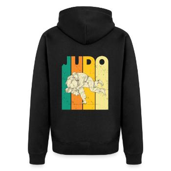 Fun Judo Sports Designs for Judo Fans - Unisex Premium Organic Zip Hoodie - black - Back - Nico (187cm)