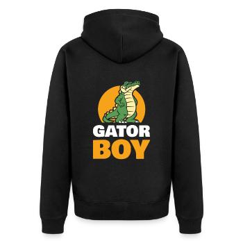 Gator Boy Für Alle Alligator-fans - Unisex Premium Bio Zip Hoodie - Schwarz - Hinten - Nico (187cm)