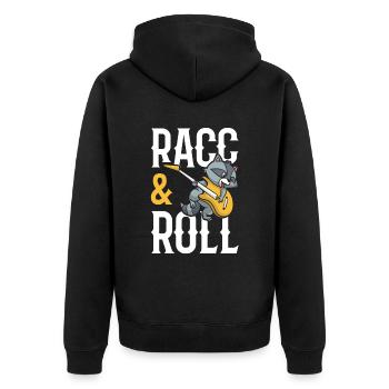Racc & Roll pour tous les fans de ratons laveurs - Veste à capuche bio Premium Unisexe - noir - Dos - Nico (187cm)
