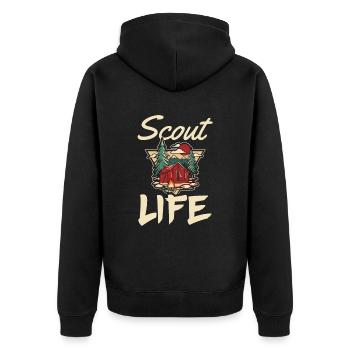 Scout Life for all Scouting Adventure fans - Unisex Premium Organic Zip Hoodie - black - Back - Nico (187cm)