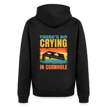 Es Gibt Kein Weinen In Cornhole Für Cornhole - Unisex Premium Bio Zip Hoodie - Schwarz - Hinten - Nico (187cm)