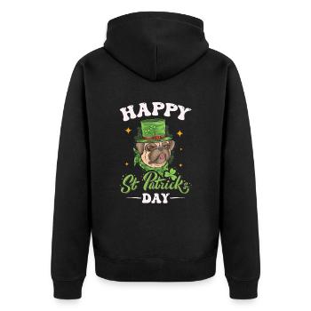 Happy St. Patrick's Day for St. Patrick's - Unisex Premium Organic Zip Hoodie - black - Back - Nico (187cm)