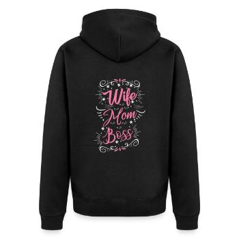 Femme Maman Boss pour toutes les mamans - Veste à capuche bio Premium Unisexe - noir - Dos - Nico (187cm)