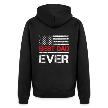 Best dad ever - Unisex Premium Organic Zip Hoodie - black - Back - Nico (187cm)