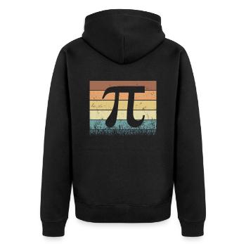 Pi Day Design for all teachers - Unisex Premium Organic Zip Hoodie - black - Back - Nico (187cm)