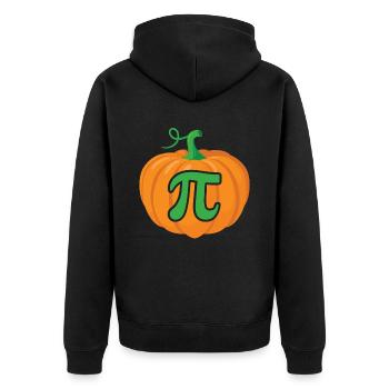 Pumpkin Pi Day Design for all teachers - Unisex Premium Organic Zip Hoodie - black - Back - Nico (187cm)