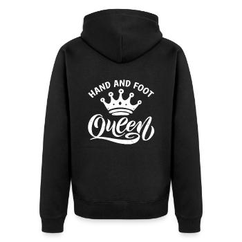 Hand and foot queen for card game fans - Unisex Premium Organic Zip Hoodie - black - Back - Nico (187cm)