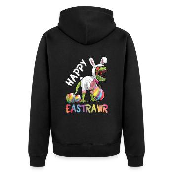 Happy Eastrawr for Easter Fan - Unisex Premium Organic Zip Hoodie - black - Back - Nico (187cm)