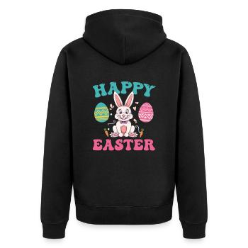 Happy Easter for all Easter fans - Unisex Premium Organic Zip Hoodie - black - Back - Nico (187cm)