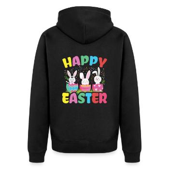 Happy Easter for all Easter fans - Unisex Premium Organic Zip Hoodie - black - Back - Nico (187cm)