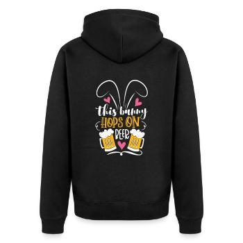 Ce lapin saute pour tous les fans de Pâques - Veste à capuche bio Premium Unisexe - noir - Dos - Nico (187cm)