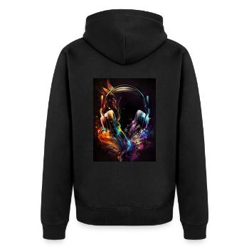 Casque coloré - Veste à capuche bio Premium Unisexe - noir - Dos - Nico (187cm)