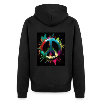 Symbole abstrait de la paix - Veste à capuche bio Premium Unisexe - noir - Dos - Nico (187cm)