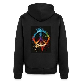 Symbole coloré de la paix - Veste à capuche bio Premium Unisexe - noir - Dos - Nico (187cm)