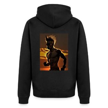 Punk Runner - Veste à capuche bio Premium Unisexe - noir - Dos - Nico (187cm)