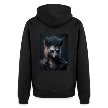 Punk rebelle Wulf - Veste à capuche bio Premium Unisexe - noir - Dos - Nico (187cm)