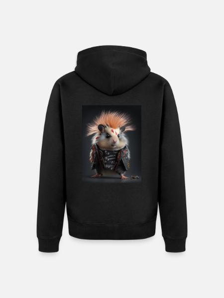 Cool Punk Mouse - Unisex Premium Organic Zip Hoodie - black