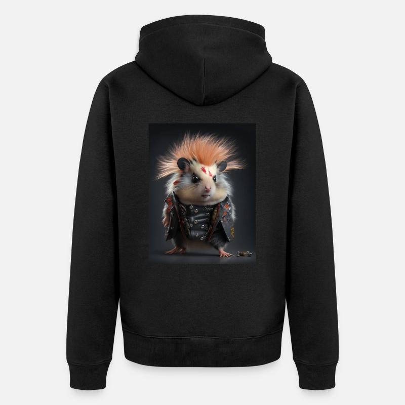 Souris Punk Cool - Veste à capuche bio Premium Unisexe - noir