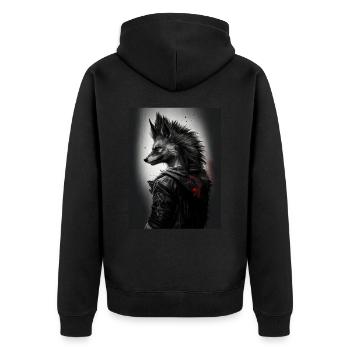 Punk Wulf Design - Veste à capuche bio Premium Unisexe - noir - Dos - Nico (187cm)