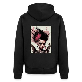 Fée punk cool - Veste à capuche bio Premium Unisexe - noir - Dos - Nico (187cm)