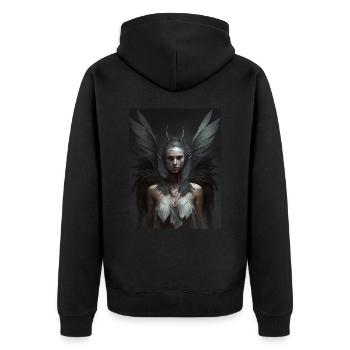 Ange gothique sombre - Veste à capuche bio Premium Unisexe - noir - Dos - Nico (187cm)