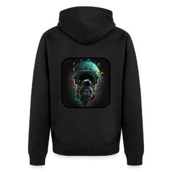 Astronaute abstrait - Veste à capuche bio Premium Unisexe - noir - Dos - Nico (187cm)