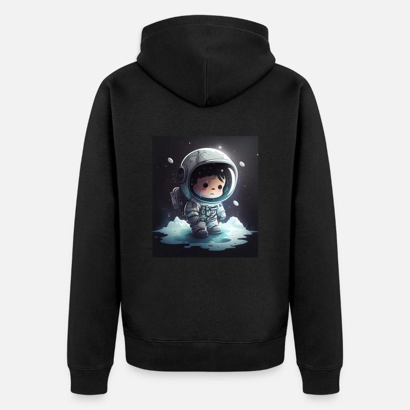 Astronaute Chibi - Veste à capuche bio Premium Unisexe - noir