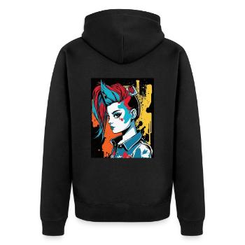 Fille rebelle - Veste à capuche bio Premium Unisexe - noir - Dos - Nico (187cm)