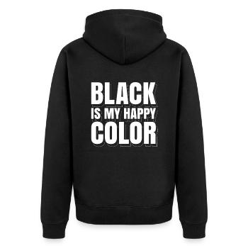 Schwarz Ist Meine Lieblingsfarbe Für Goth-fans - Unisex Premium Bio Zip Hoodie - Schwarz - Hinten - Nico (187cm)