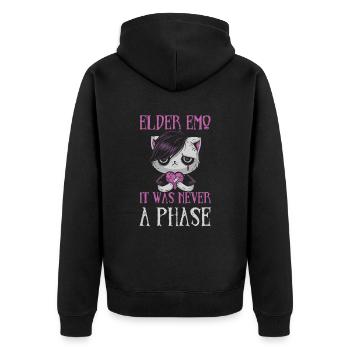 Elder Emo was never a phase for Goth Fan - Unisex Premium Organic Zip Hoodie - black - Back - Nico (187cm)
