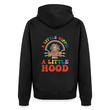 Un peu hippie Une petite cagoule pour tout le monde - Veste à capuche bio Premium Unisexe - noir - Dos - Nico (187cm)