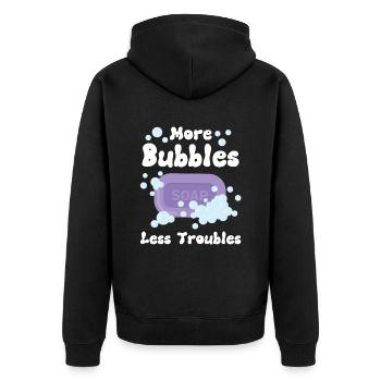 Plus de bulles, moins de problèmes - Veste à capuche bio Premium Unisexe - noir - Dos - Nico (187cm)