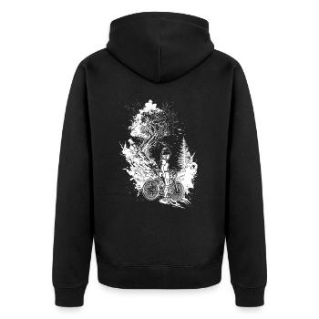 Prêt à rouler: Design parfait pour les vététistes! - Veste à capuche bio Premium Unisexe - noir - Dos - Nico (187cm)
