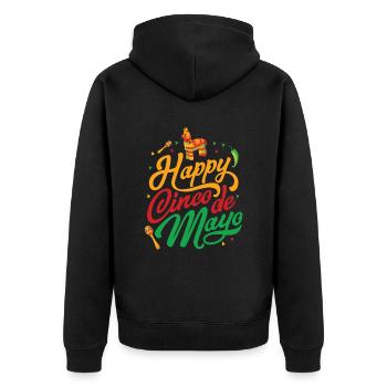 Cheerful Cinco de Mayo for Mexicans - Unisex Premium Organic Zip Hoodie - black - Back - Nico (187cm)