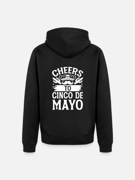 Pozdrowienia dla Cinco de Mayo dla Meksykanów - Ekologiczna rozpinana bluza z kapturem Premium unisex - czarny