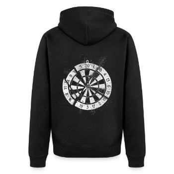 Fléchettes, jeu de fléchettes, jeu de fléchettes, fléchettes, joueurs de fléchettes - Veste à capuche bio Premium Unisexe - noir - Dos - Nico (187cm)