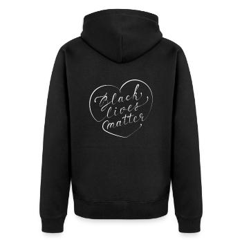 Schwarze Leben Zählen - Unisex Premium Bio Zip Hoodie - Schwarz - Hinten - Nico (187cm)