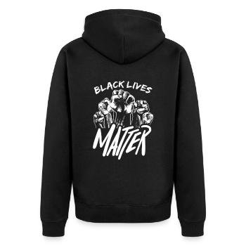Les vies noires comptent - Veste à capuche bio Premium Unisexe - noir - Dos - Nico (187cm)