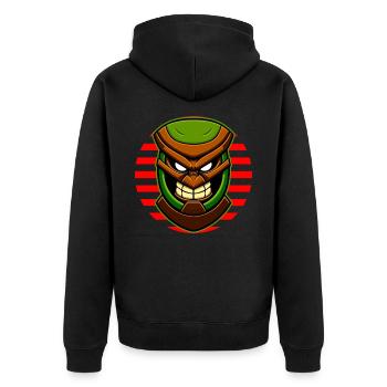 Tiki Statue - Veste à capuche bio Premium Unisexe - noir - Dos - Nico (187cm)