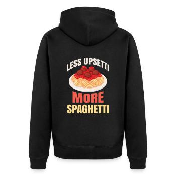 Less upsetti More spaghetti for all lovers - Unisex Premium Organic Zip Hoodie - black - Back - Nico (187cm)