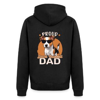 Fier père Jack Russell - Veste à capuche bio Premium Unisexe - noir - Dos - Nico (187cm)